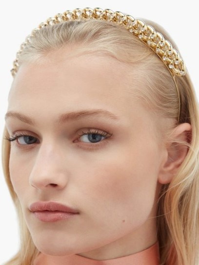 ROSANTICA BY MICHELA PANERO Liberta crystal-embellished chain headband | gold-tone headbands - flipped