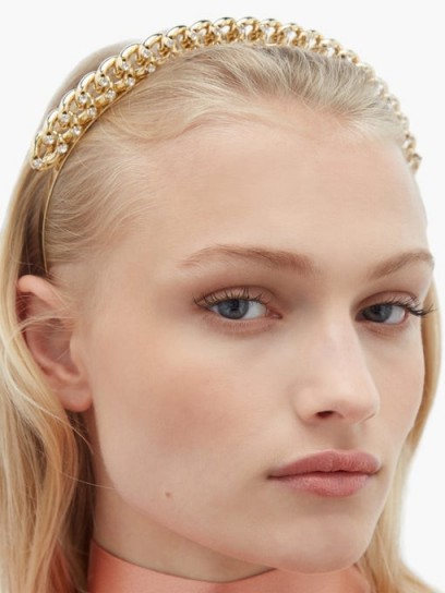 ROSANTICA BY MICHELA PANERO Liberta crystal-embellished chain headband | gold-tone headbands