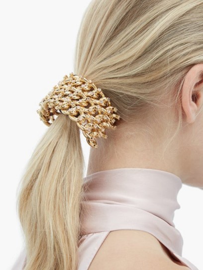 ROSANTICA BY MICHELA PANERO Liberta crystal-stud hair tie | gold-tone ponytail accessory