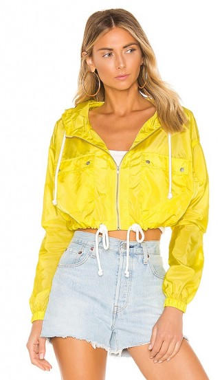 Lovers + Friends Bonnie Jacket Neon Yellow | bright hooded bomber