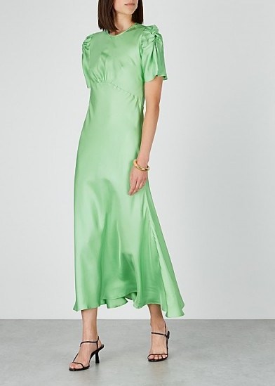 MAGGIE MARILYN It’s Up To You green silk dress ~ vintage style clothing ~ fluid fabrics - flipped