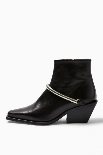 TOPSHOP MERCY Western Boots in Black - flipped