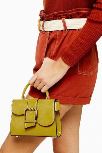 TOPSHOP MINNY Buckle Mini Bag CHARTREUSE / small green top handle bags - flipped