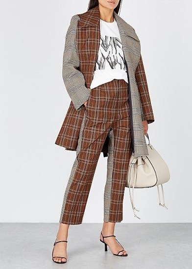 MM6 BY MAISON MARGIELA Checked straight-leg twill trousers - flipped