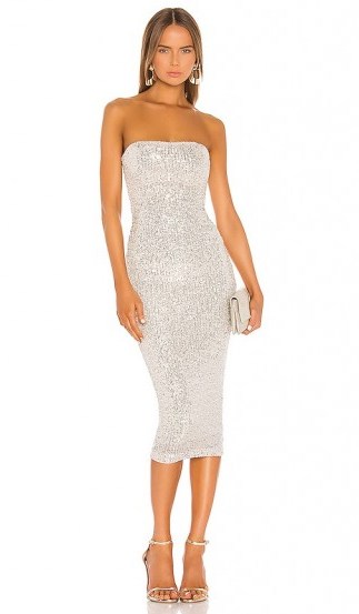Nookie Fantasy Midi Dress Silver | party glamour - flipped