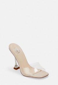 Missguided nude clear feature heel mules | party heels