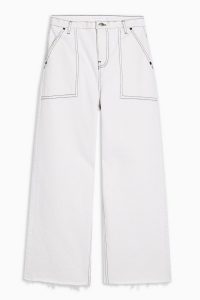 TOPSHOP Off White Pocket Crop Jeans