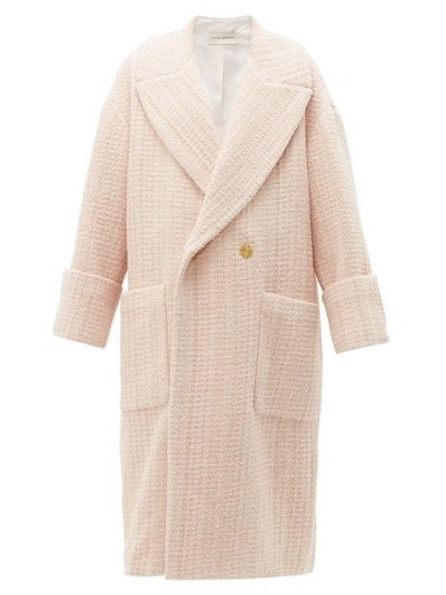 ALEXANDRE VAUTHIER Oversized light-pink wool-blend bouclé-tweed coat ~ luxe coats - flipped