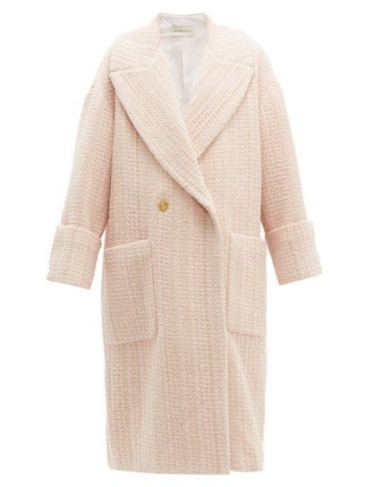 ALEXANDRE VAUTHIER Oversized light-pink wool-blend bouclé-tweed coat ~ luxe coats