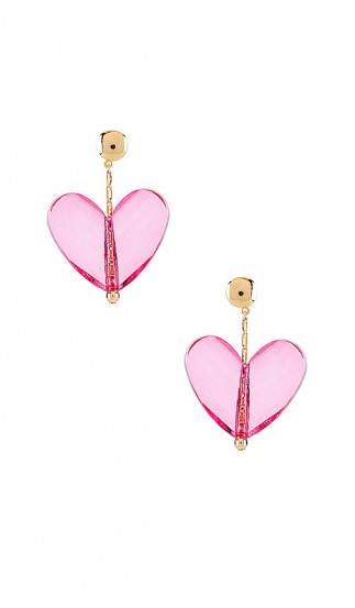 Paradigm Mon Couer Earrings Fuchsia & Gold – pink hearts