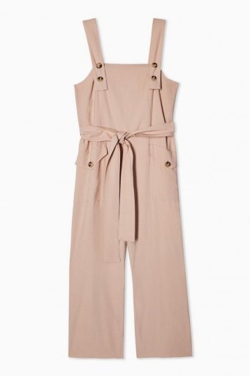 Topshop Pinafore Button Jumpsuit in Blush ~ pink summer all-in-one - flipped