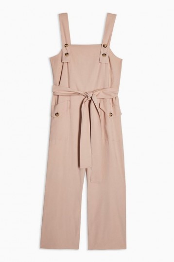Topshop Pinafore Button Jumpsuit in Blush ~ pink summer all-in-one
