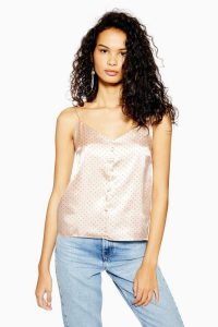 Topshop Pink Pinspot Cami | sweet button detail camisole