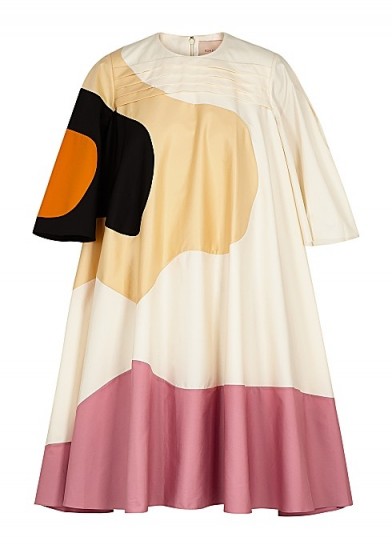 ROKSANDA Shayla panelled cotton-blend dress ~ voluminous abstract print dresses