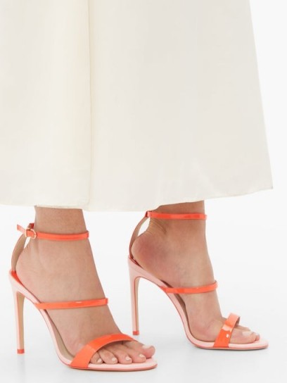 SOPHIA WEBSTER Rosalind patent-leather sandals ~ pink and red strappy heels