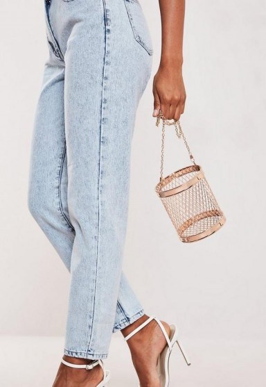 Missguided rose gold look cage bucket bag | cylindrical bags - flipped