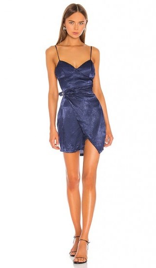 superdown Zora Belted Mini Dress in Navy | blue skinny strap going out dresses - flipped
