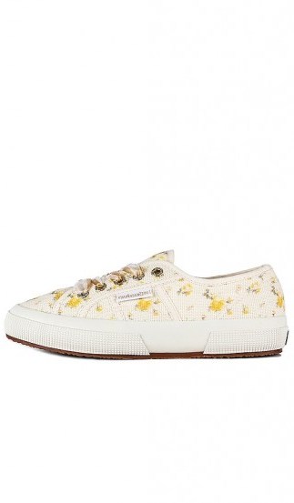 Superga x LoveShackFancy Classic 2750 Sneaker in Ikat Rose Golden Hour / floral trainers - flipped