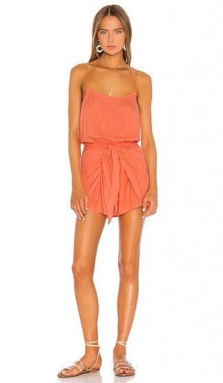 TAVIK Swimwear Louise Romper Hot Coral | essential summer holiday beachwear - flipped