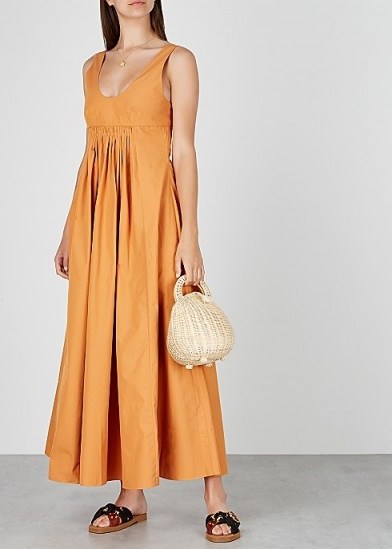 THREE GRACES Laurette rust cotton dress ~ voluminous maxi sundress - flipped