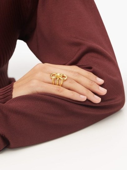 CHARLOTTE CHESNAIS Trypitch detachable linked 18kt gold-plated rings - flipped
