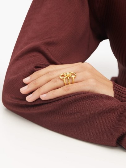 CHARLOTTE CHESNAIS Trypitch detachable linked 18kt gold-plated rings