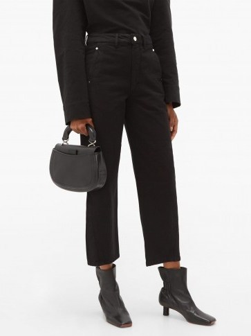 LEMAIRE Twisted cropped straight-leg jeans in black - flipped