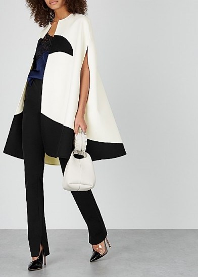 VALENTINO Monochrome wool-blend cape ~ style statement capes - flipped