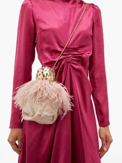 ROSANTICA BY MICHELA PANERO Aramis velvet cross-body bag | luxury pink crossbody - flipped