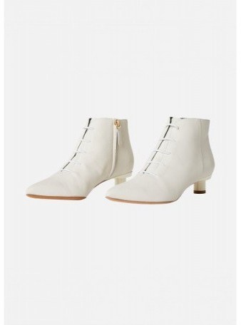 Tibi ASHER BOOTIE ~ white side zip ankle boots - flipped