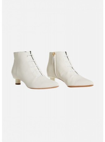 Tibi ASHER BOOTIE ~ white side zip ankle boots