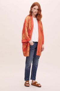 Seen Worn Kept Kaede Jacquard Kimono Orange