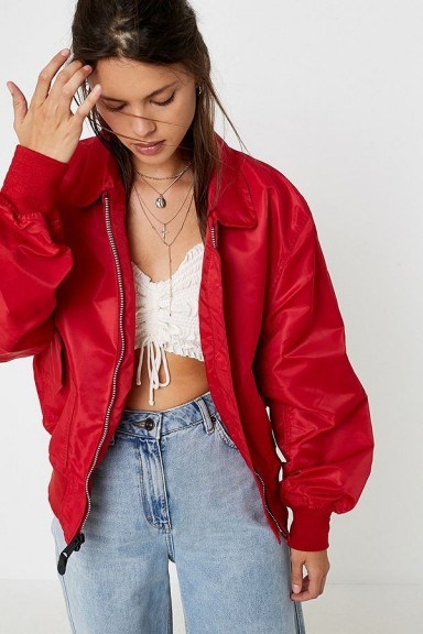 Urban Renewal Salvaged Deadstock Red Unlined CWU Jacket - flipped