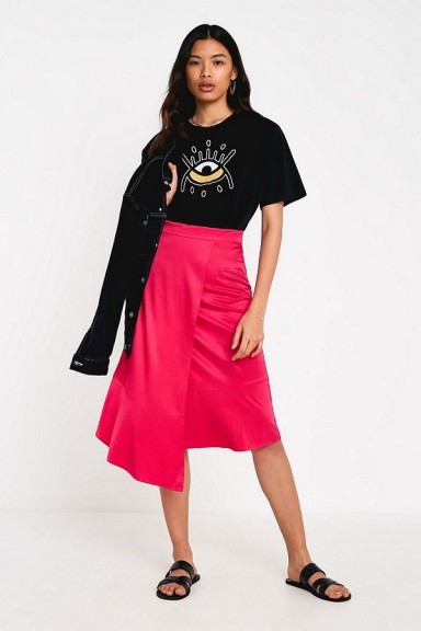 Gestuz Love Potion Pink Midi Skirt ~ asymmetric skirts