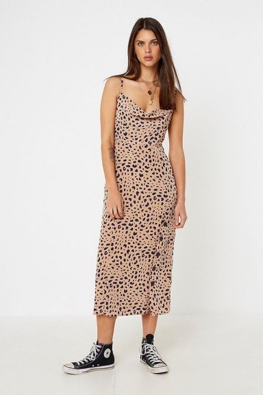 The East Order Scarlet Midi Dress in Brown - flipped