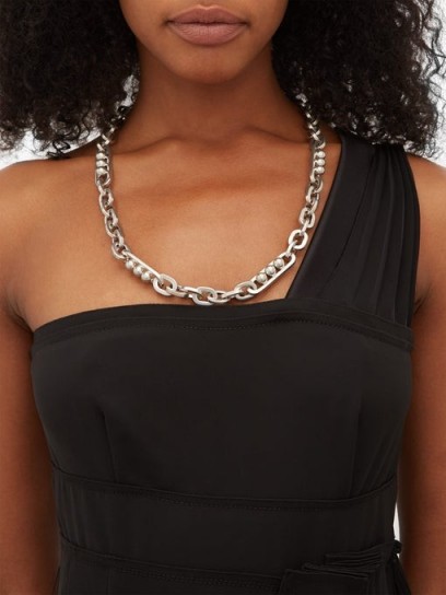 PRADA Ball and loop-chain necklace ~ silver tone necklaces