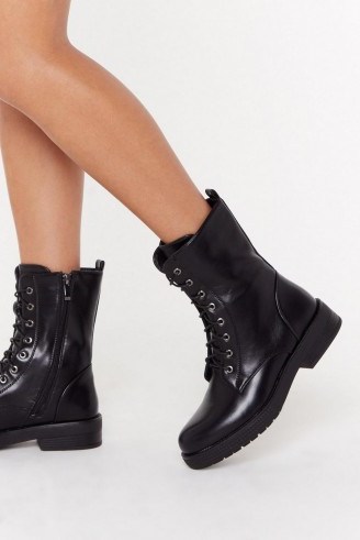 NASTY GAL Basic Lace Up Hiker Boot - flipped
