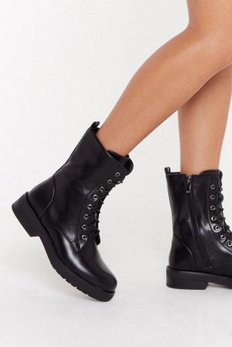 NASTY GAL Basic Lace Up Hiker Boot