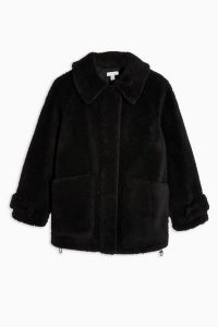 Topshop Black Borg Zip Up Jacket | warm jackets Autumn 2019
