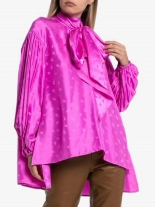 Chloé Pussybow C Logo Blouse / pink asymmetric blouses - flipped