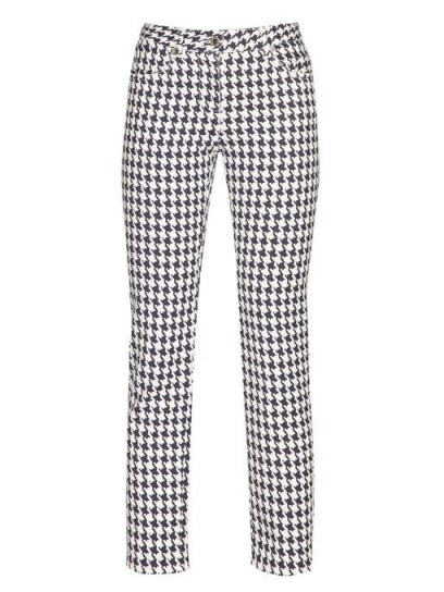 ALEXANDER MCQUEEN Cropped houndstooth-denim trousers in | checked pants - flipped