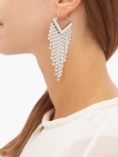 ISABEL MARANT Crystal-embellished fringed earrings - flipped