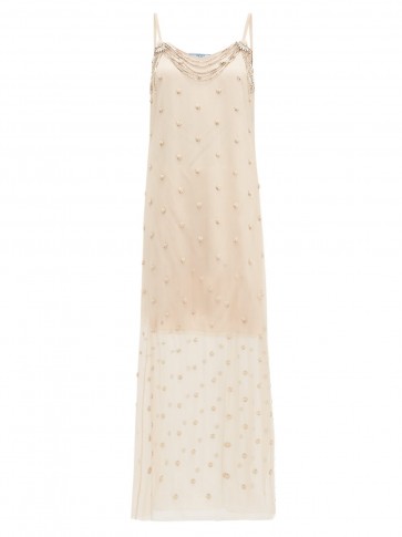PRADA Crystal-embellished silk-chiffon dress ~ luxe slip dresses