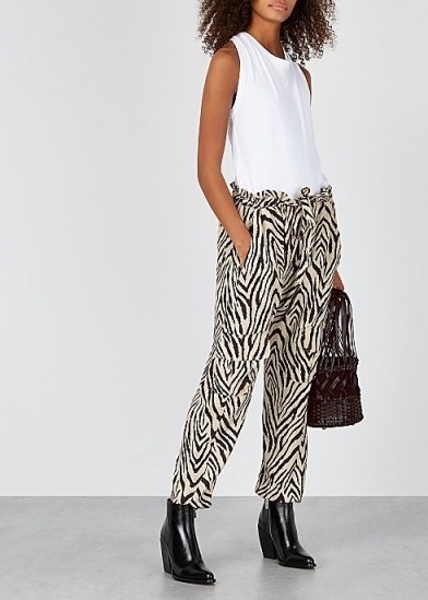 CURRENT/ELLIOTT Roxwell zebra-print trousers ~ wild animal prints - flipped