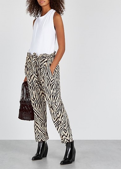 CURRENT/ELLIOTT Roxwell zebra-print trousers ~ wild animal prints