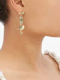DANIELA VILLEGAS Do Re Mi tourmaline, sapphire & 18kt gold earrings ~ bird drops