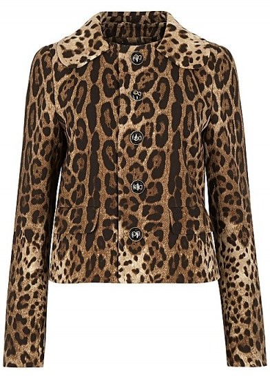 DOLCE & GABBANA Leopard-print cropped wool jacket ~ a touch of glamour ~ beautiful Italian clothing - flipped