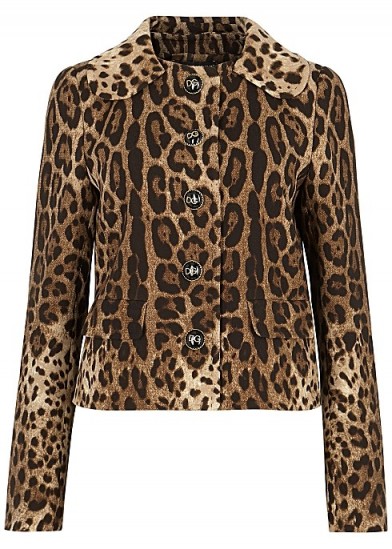 DOLCE & GABBANA Leopard-print cropped wool jacket ~ a touch of glamour ~ beautiful Italian clothing