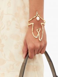 CHLOÉ Femininities pearl-embellished cuff ~ gold-tone cuffs