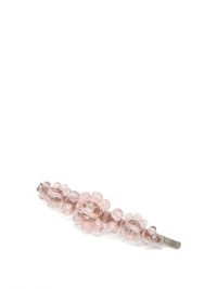SIMONE ROCHA Flower crystal-embellished hair clip in pink | floral accessories